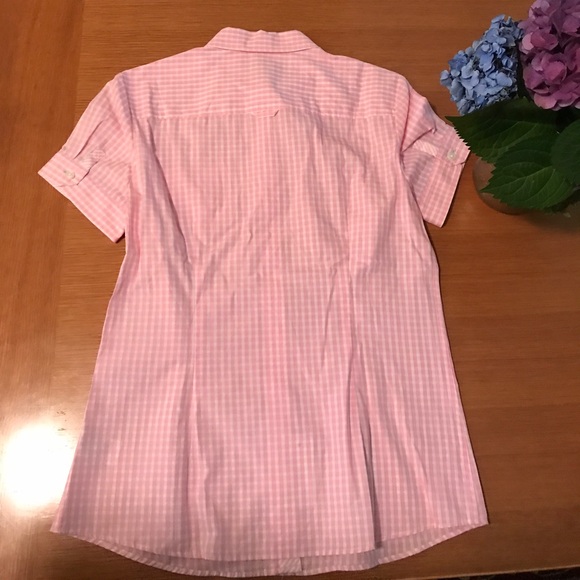 Brooks Brothers White Pink Plaid Short Sleeve - Picture 4 of 7